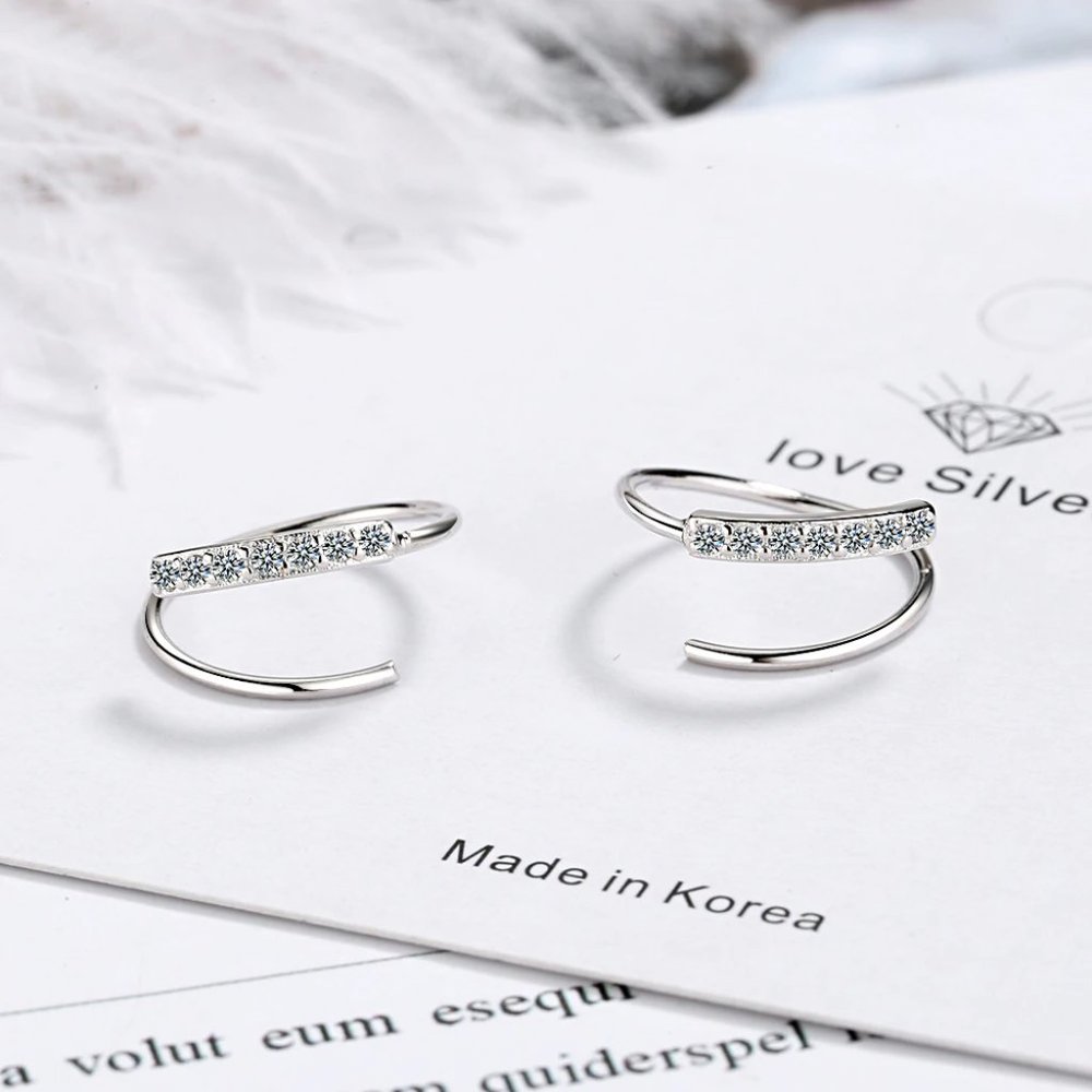 NWOT | 925 Sterling Silver Row Hoop Earrings